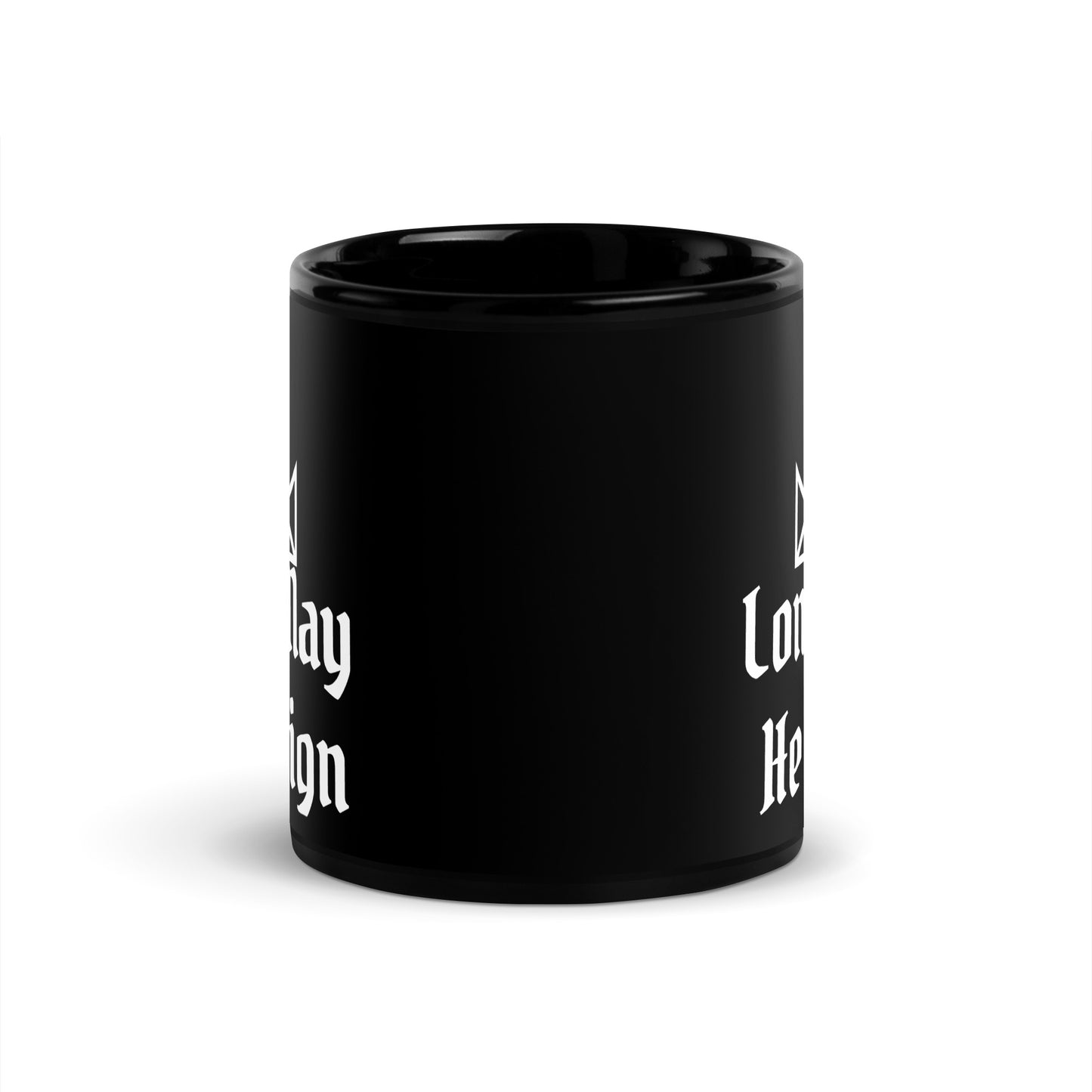 Jesus Reigns Black Glossy Mug