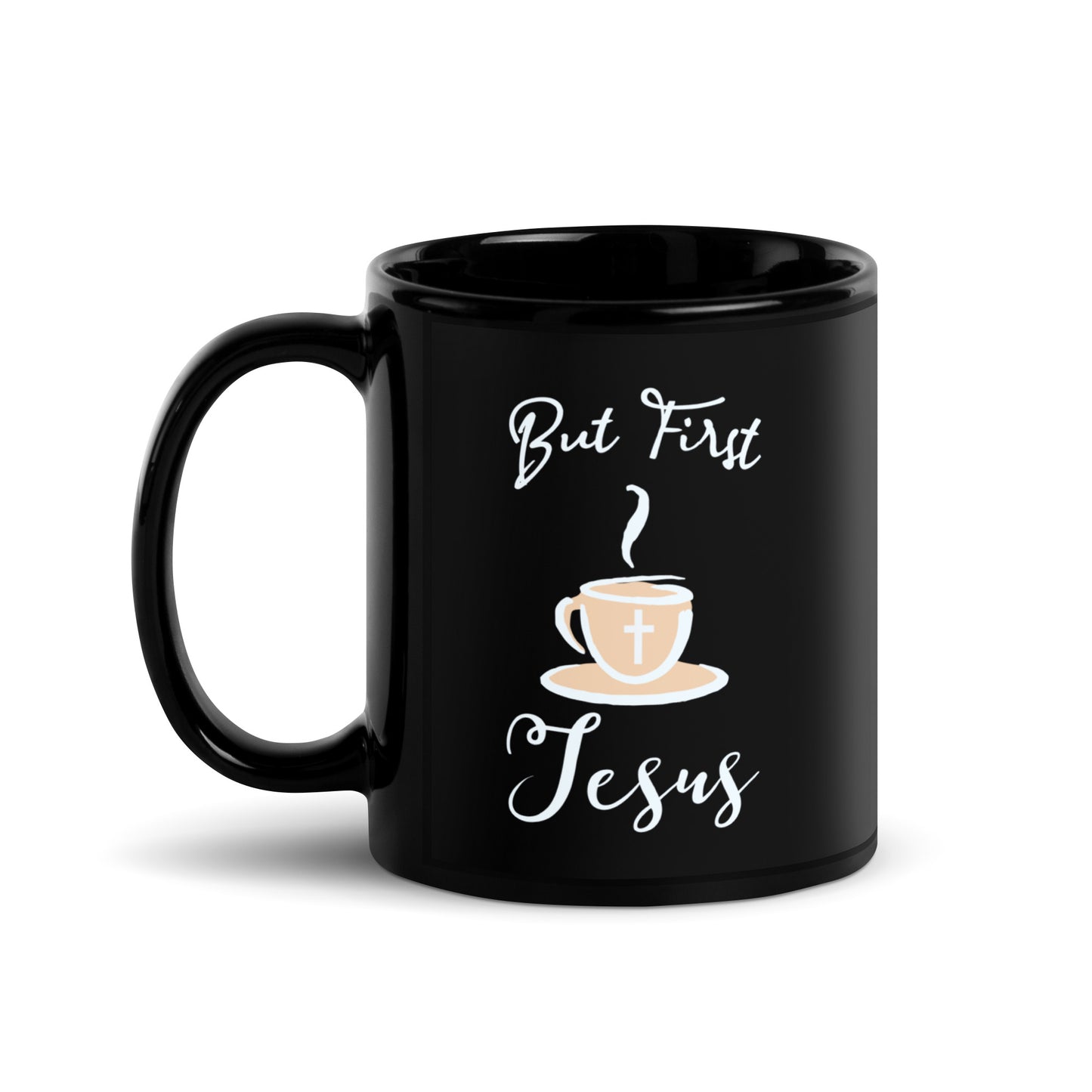 But First Jesus Black Mug