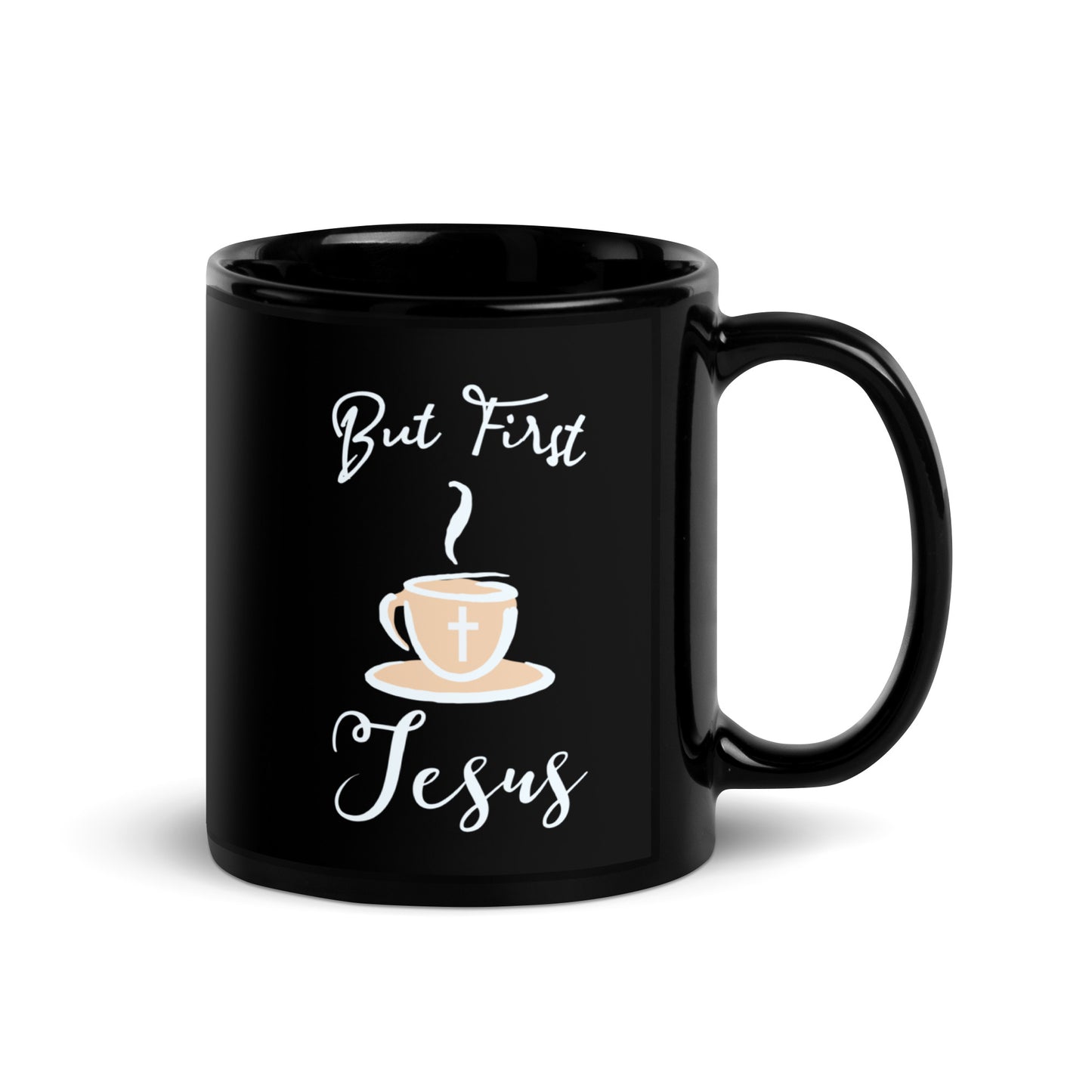 But First Jesus Black Mug