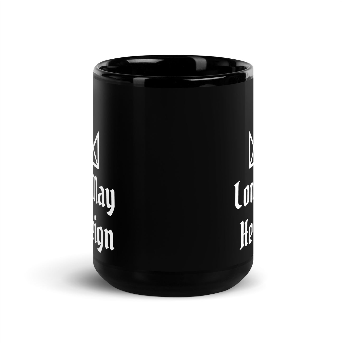 Jesus Reigns Black Glossy Mug