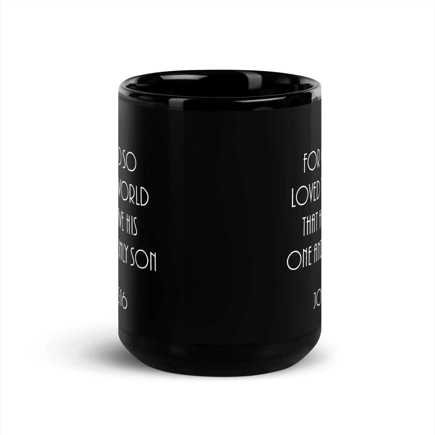 John 3:16 Black Glossy Mug
