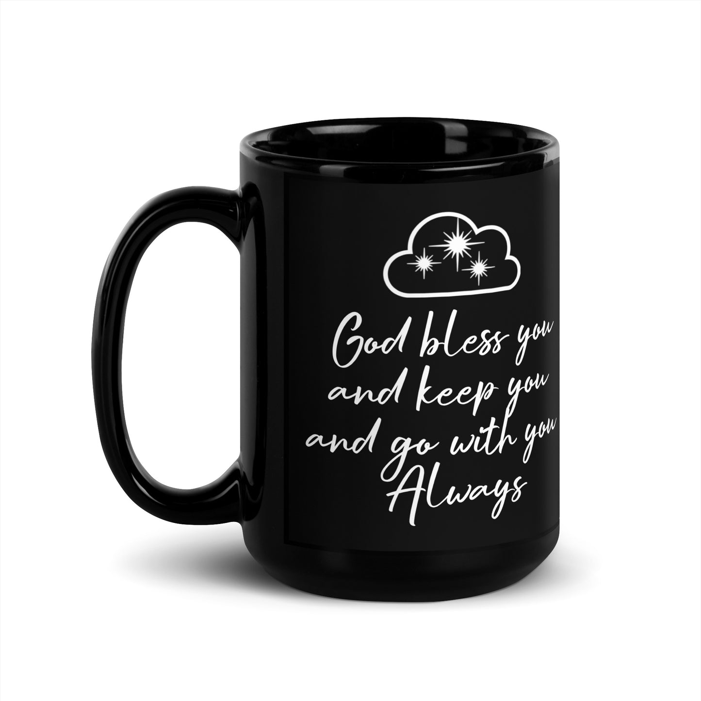 Blessings Black Glossy Mug