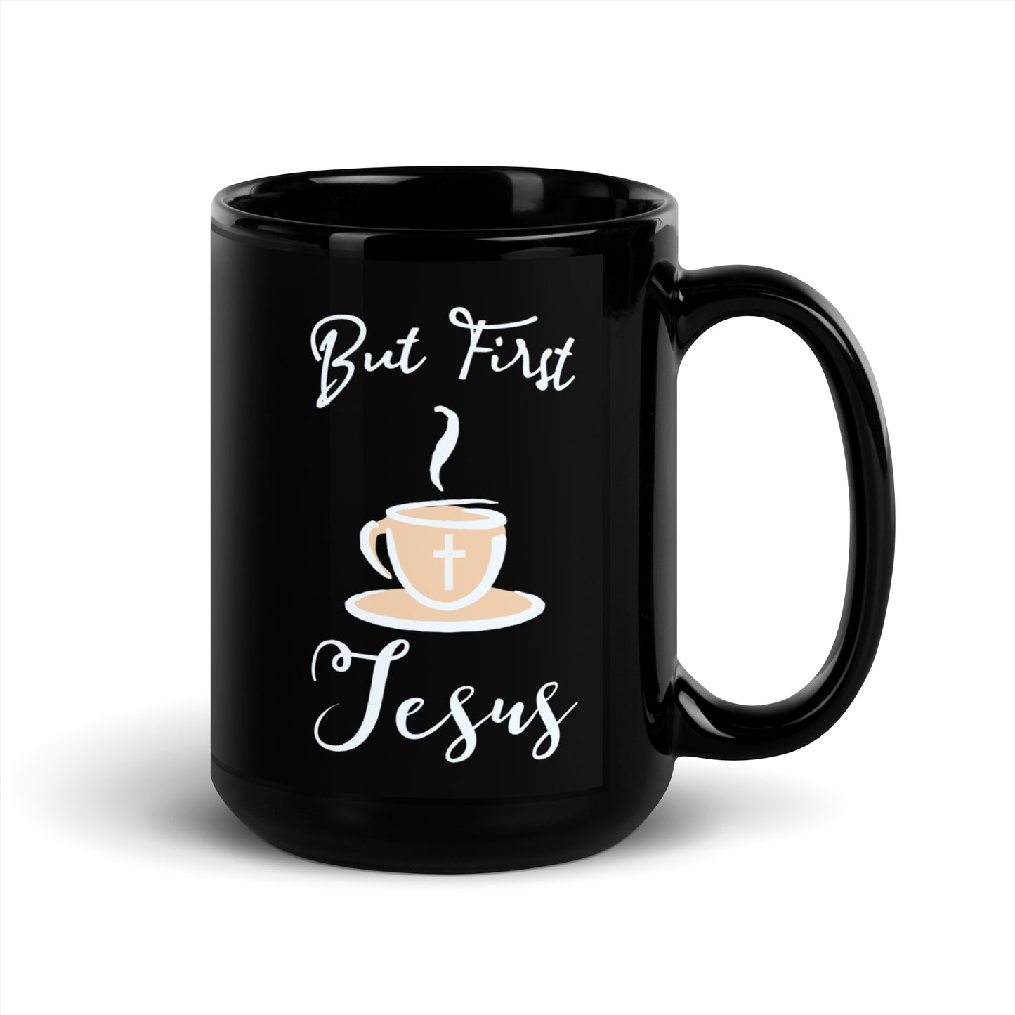 But First Jesus Black Mug