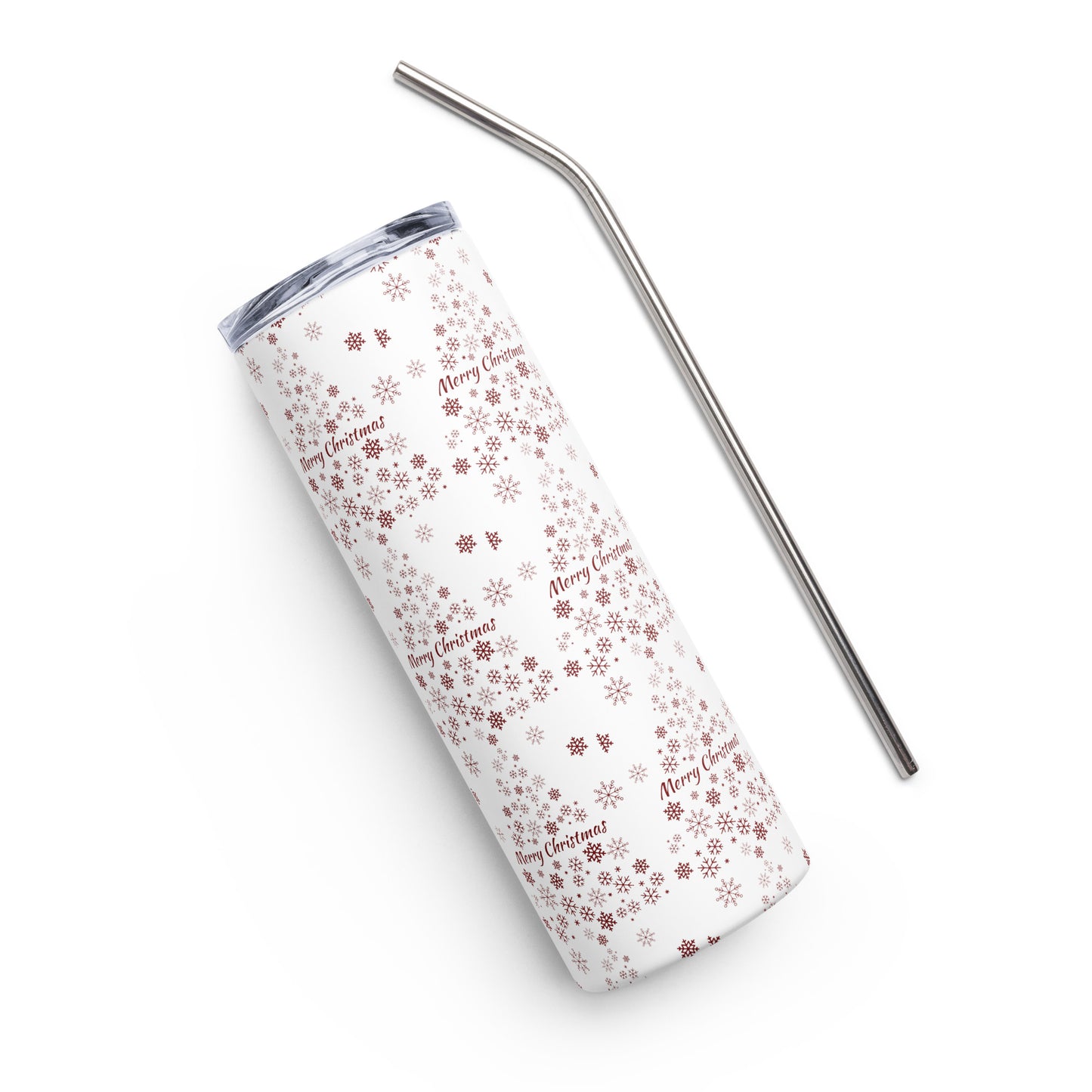 Red Snowflake Tree Stainless steel tumbler