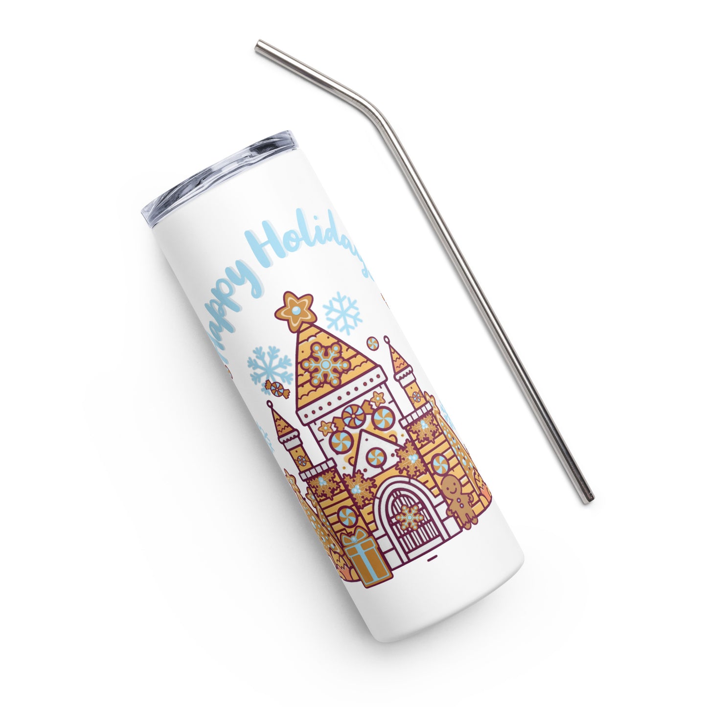Holiday Gingerbread Castle Stainless steel tumbler