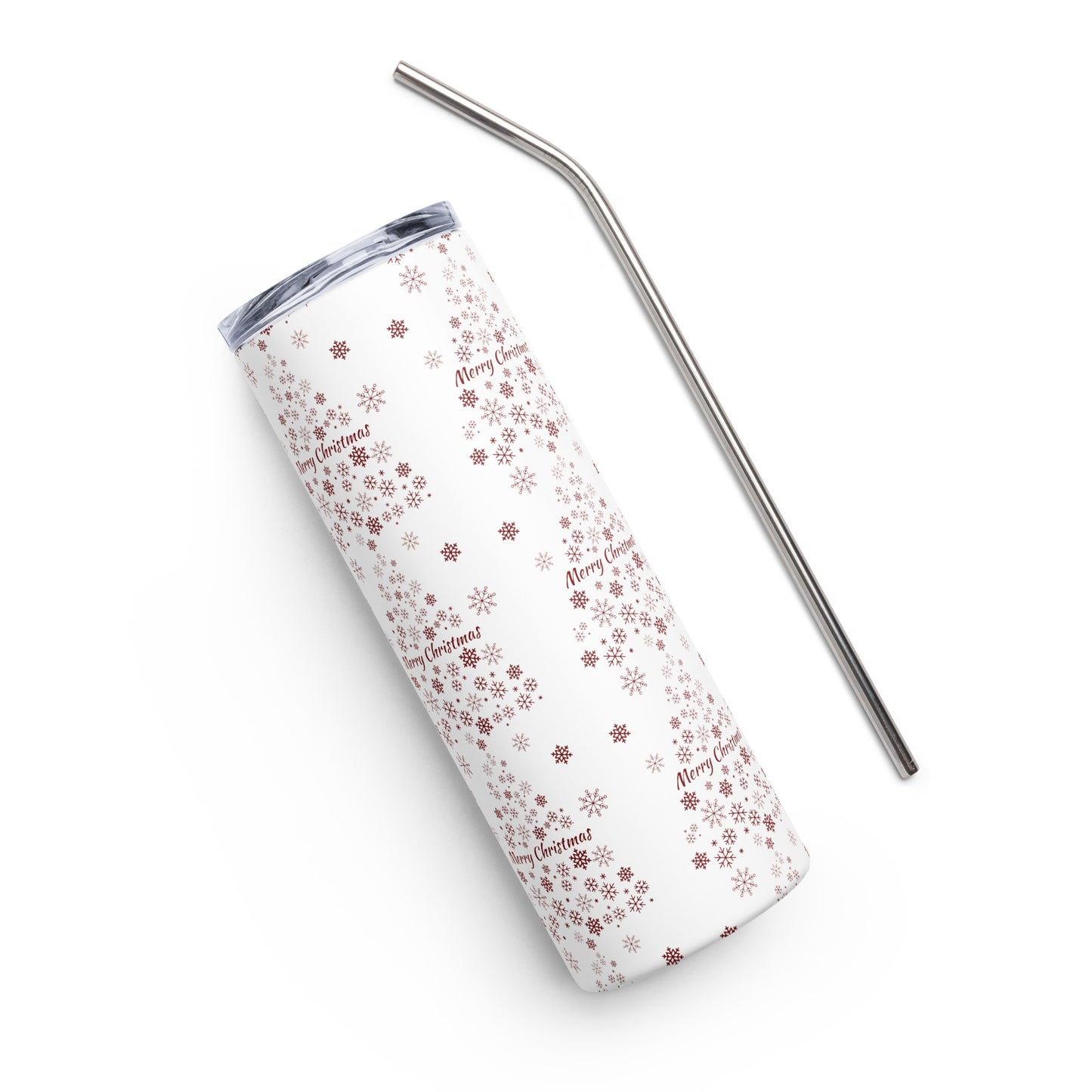 Red Snowflake Tree Stainless steel tumbler