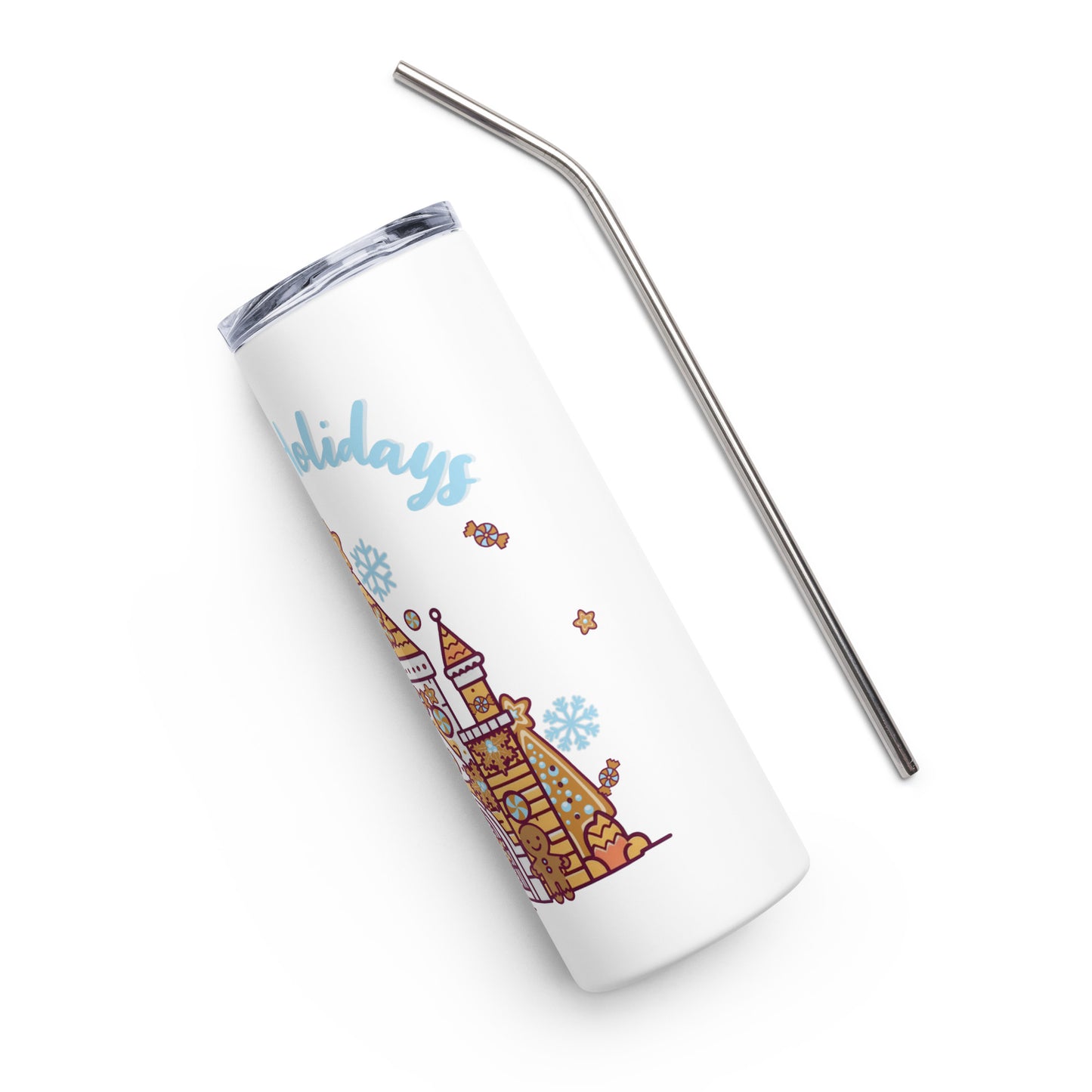 Holiday Gingerbread Castle Stainless steel tumbler