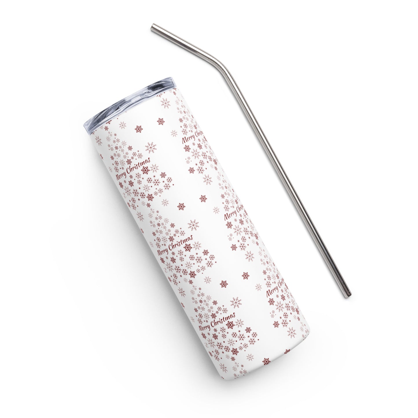 Red Snowflake Tree Stainless steel tumbler