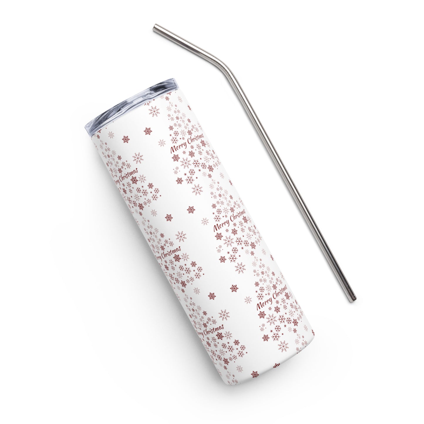 Red Snowflake Tree Stainless steel tumbler