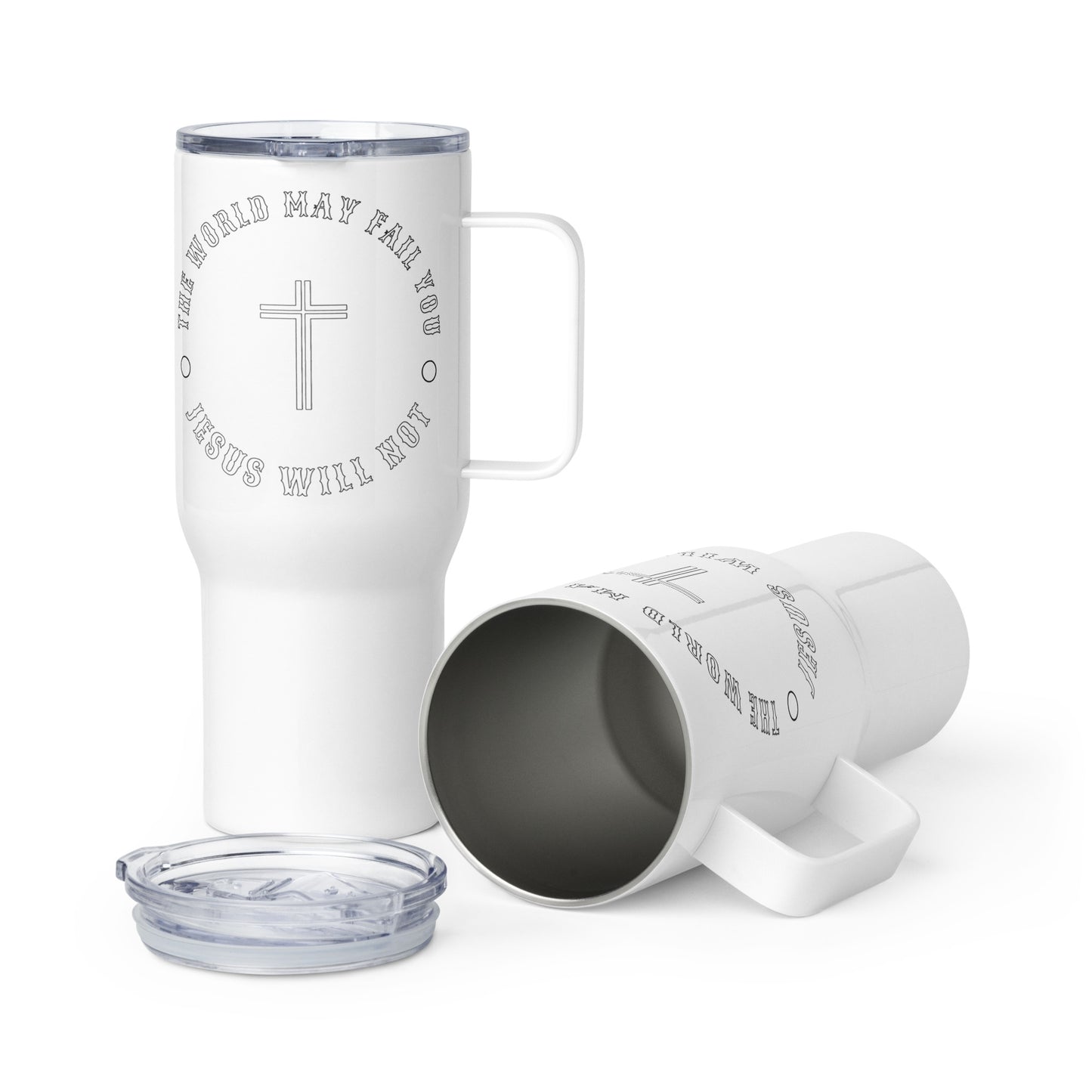 Jesus Will Not Fail Travel Mug