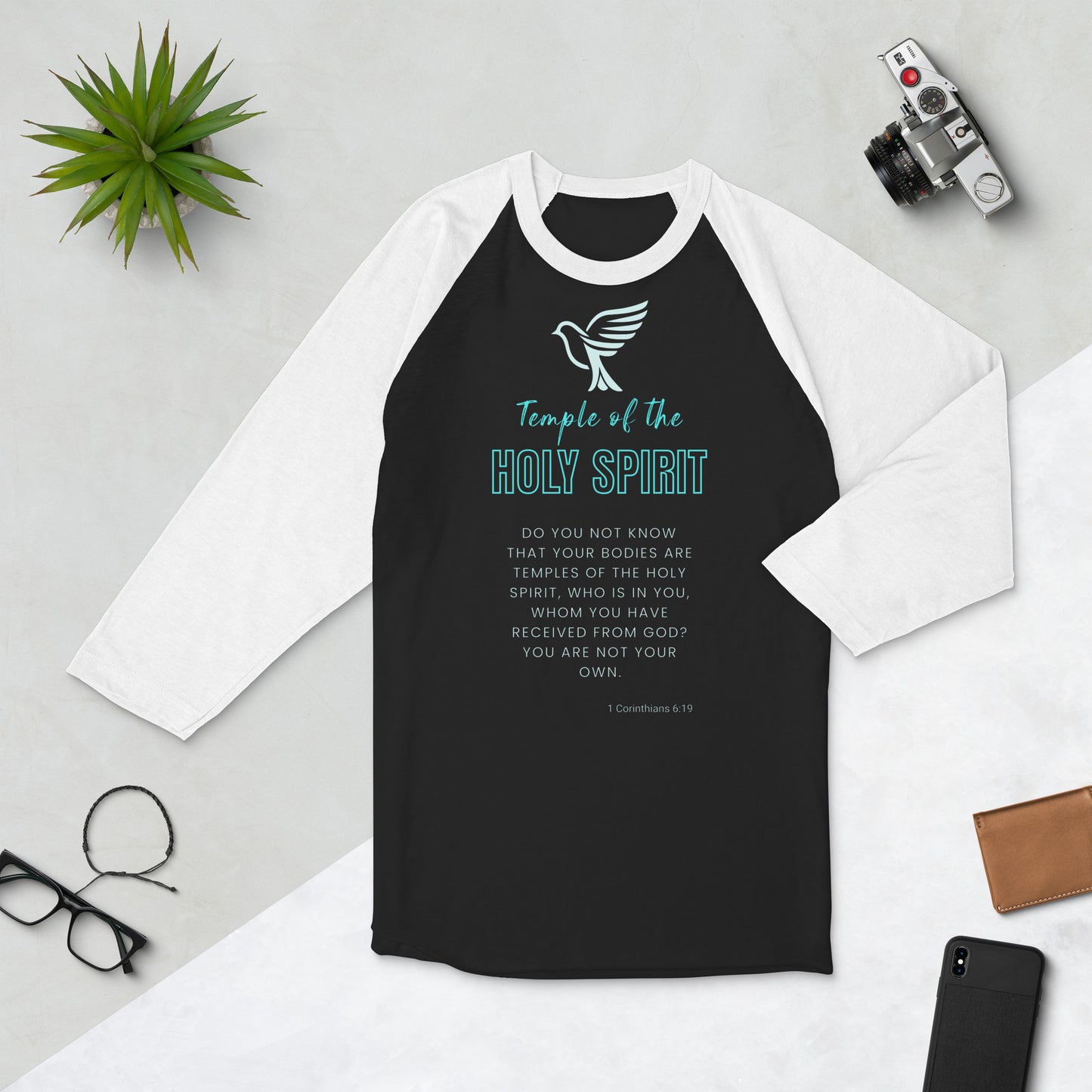 Temple of God 3/4 Sleeve Raglan Shirt