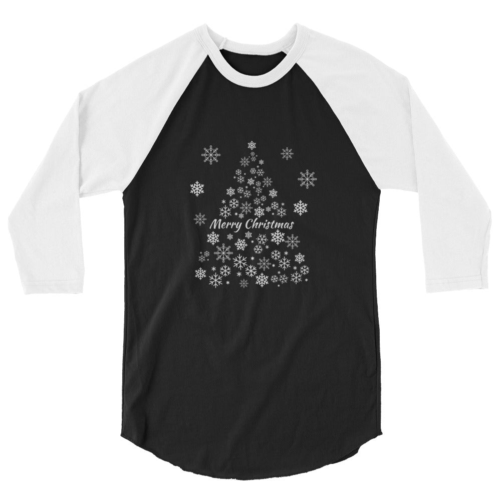 Snowflake Tree 3/4 sleeve raglan shirt