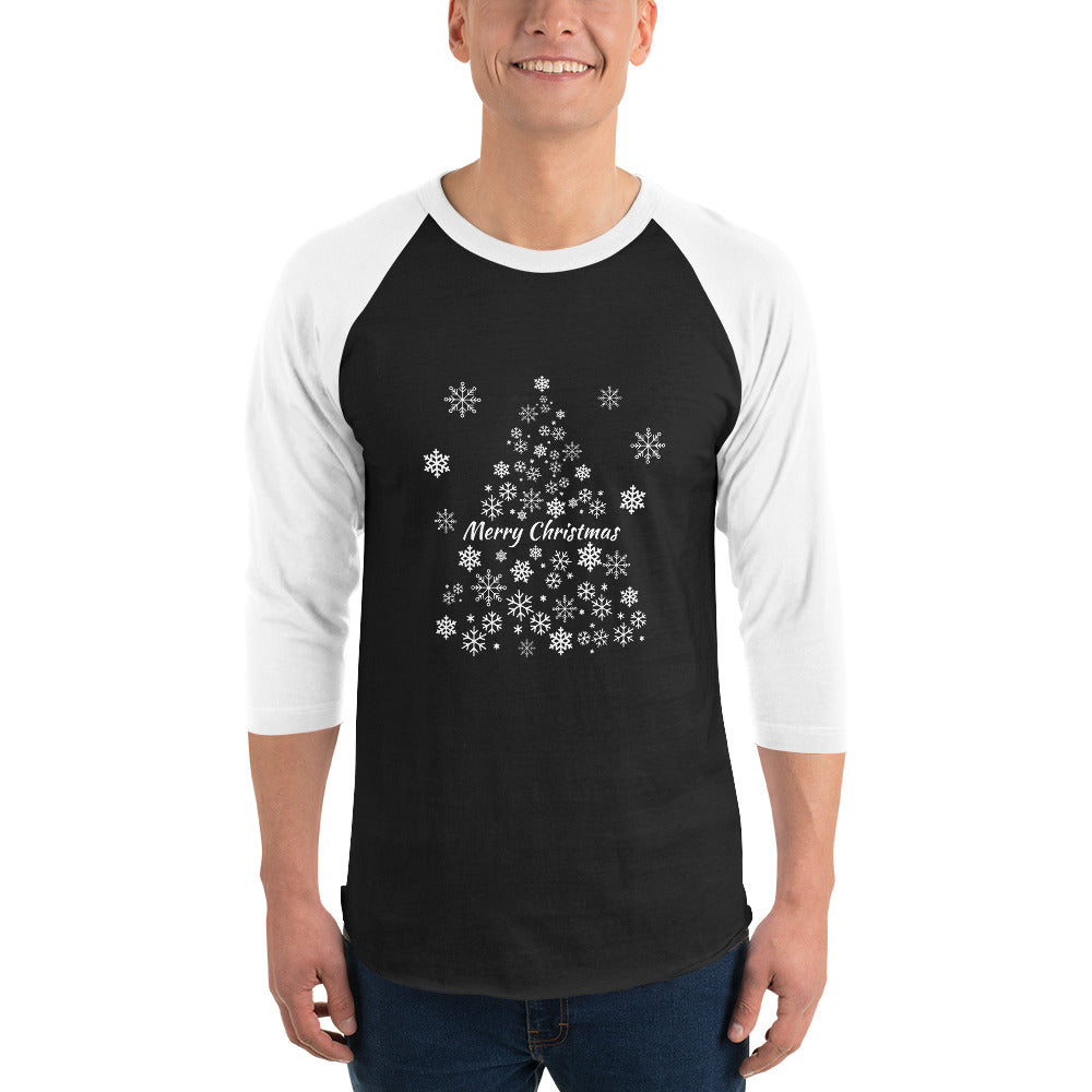 Snowflake Tree 3/4 sleeve raglan shirt