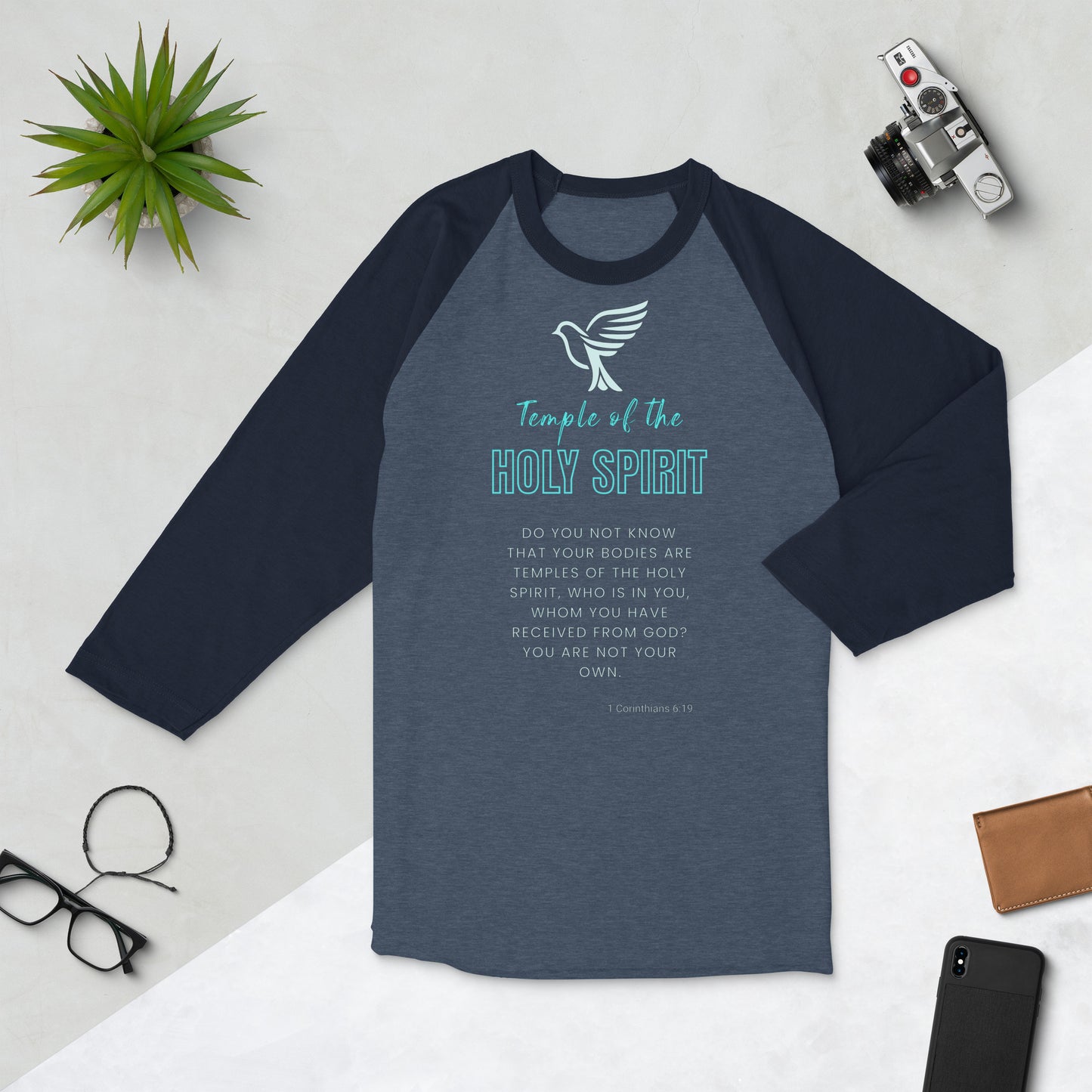 Temple of God 3/4 Sleeve Raglan Shirt