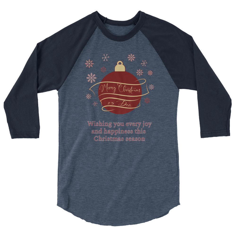 Christmas Ornament 3/4 sleeve raglan shirt