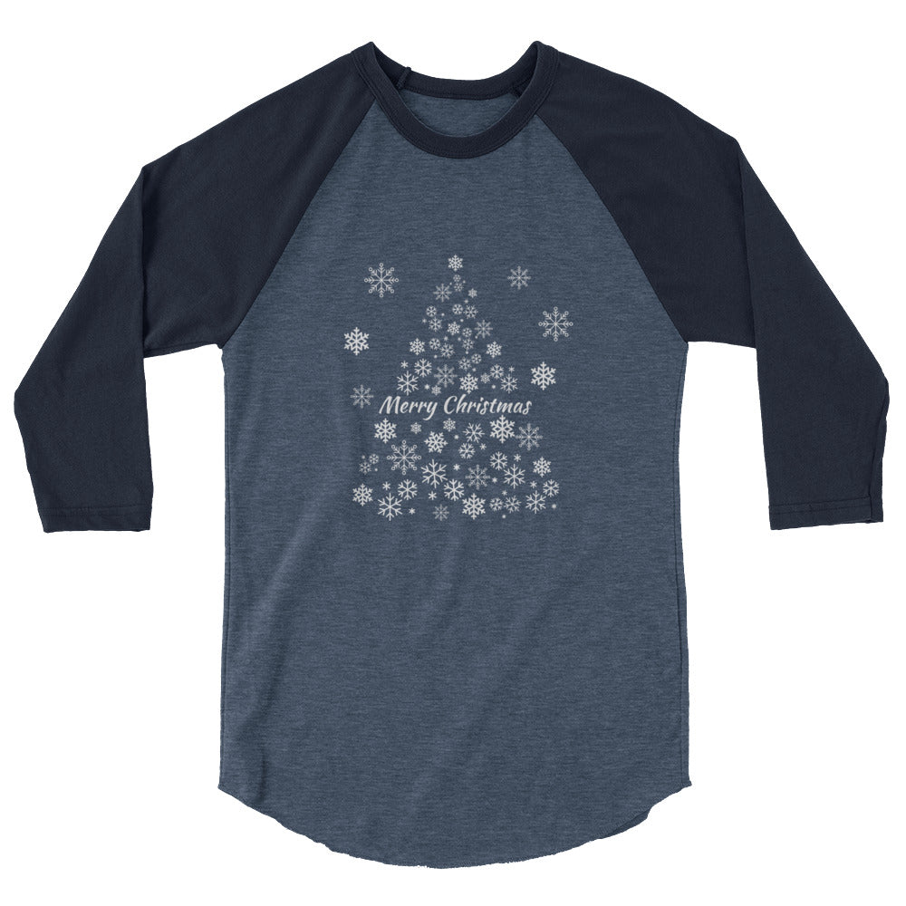 Snowflake Tree 3/4 sleeve raglan shirt