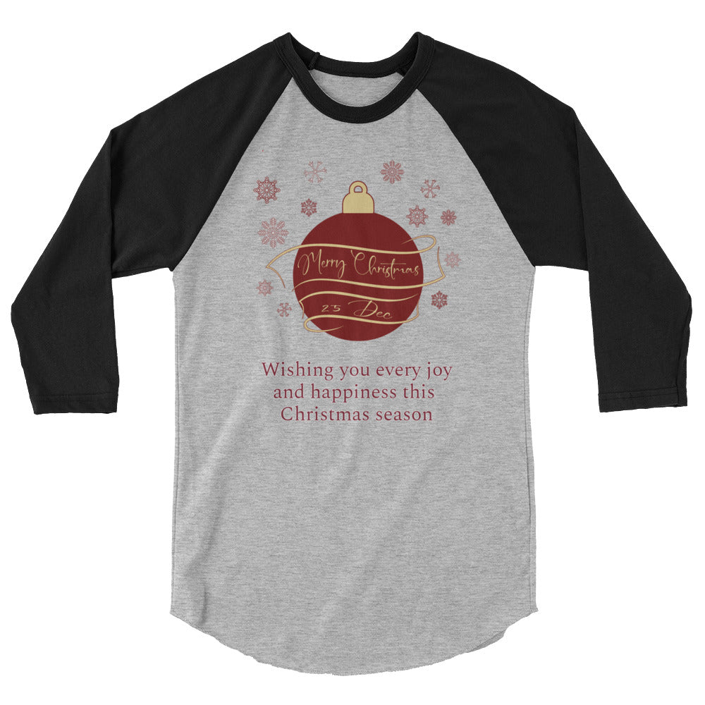 Christmas Ornament 3/4 sleeve raglan shirt