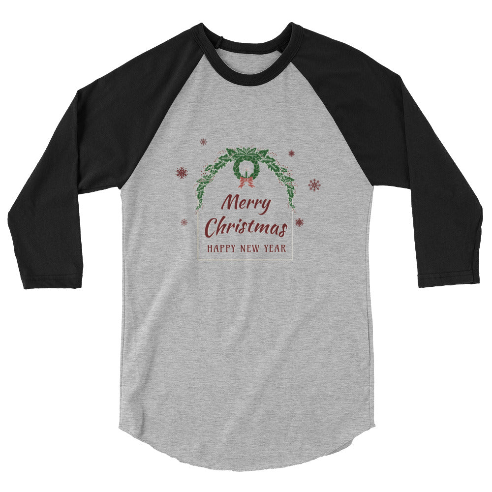 Christmas Greeting 3/4 sleeve raglan shirt