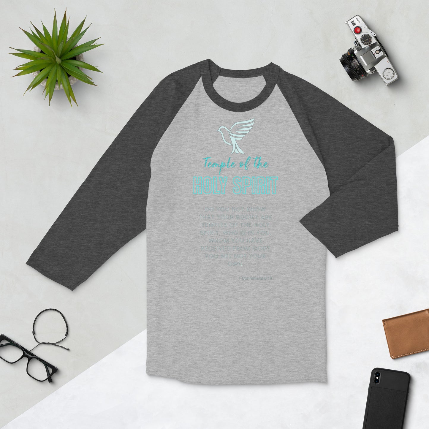 Temple of God 3/4 Sleeve Raglan Shirt