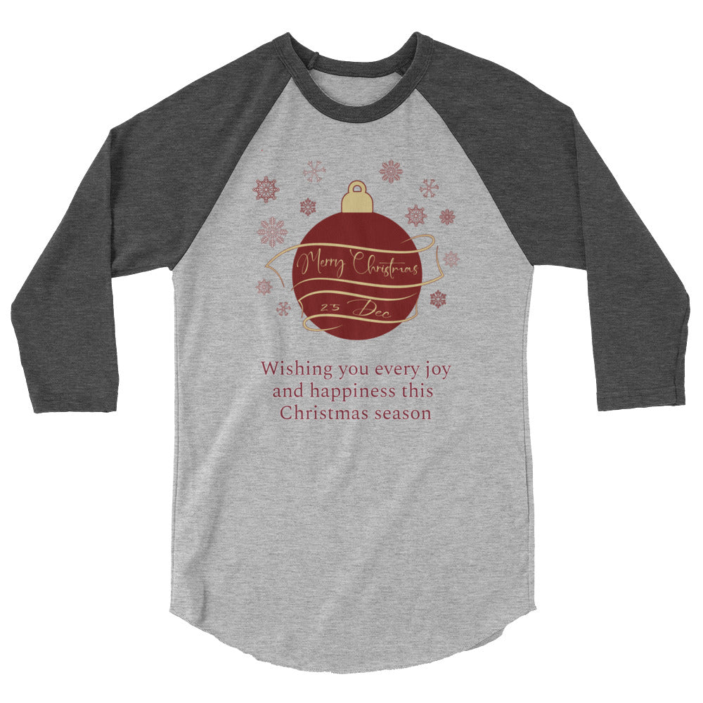 Christmas Ornament 3/4 sleeve raglan shirt