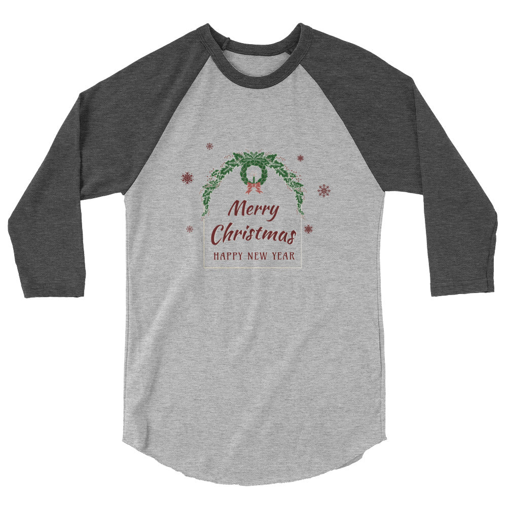 Christmas Greeting 3/4 sleeve raglan shirt