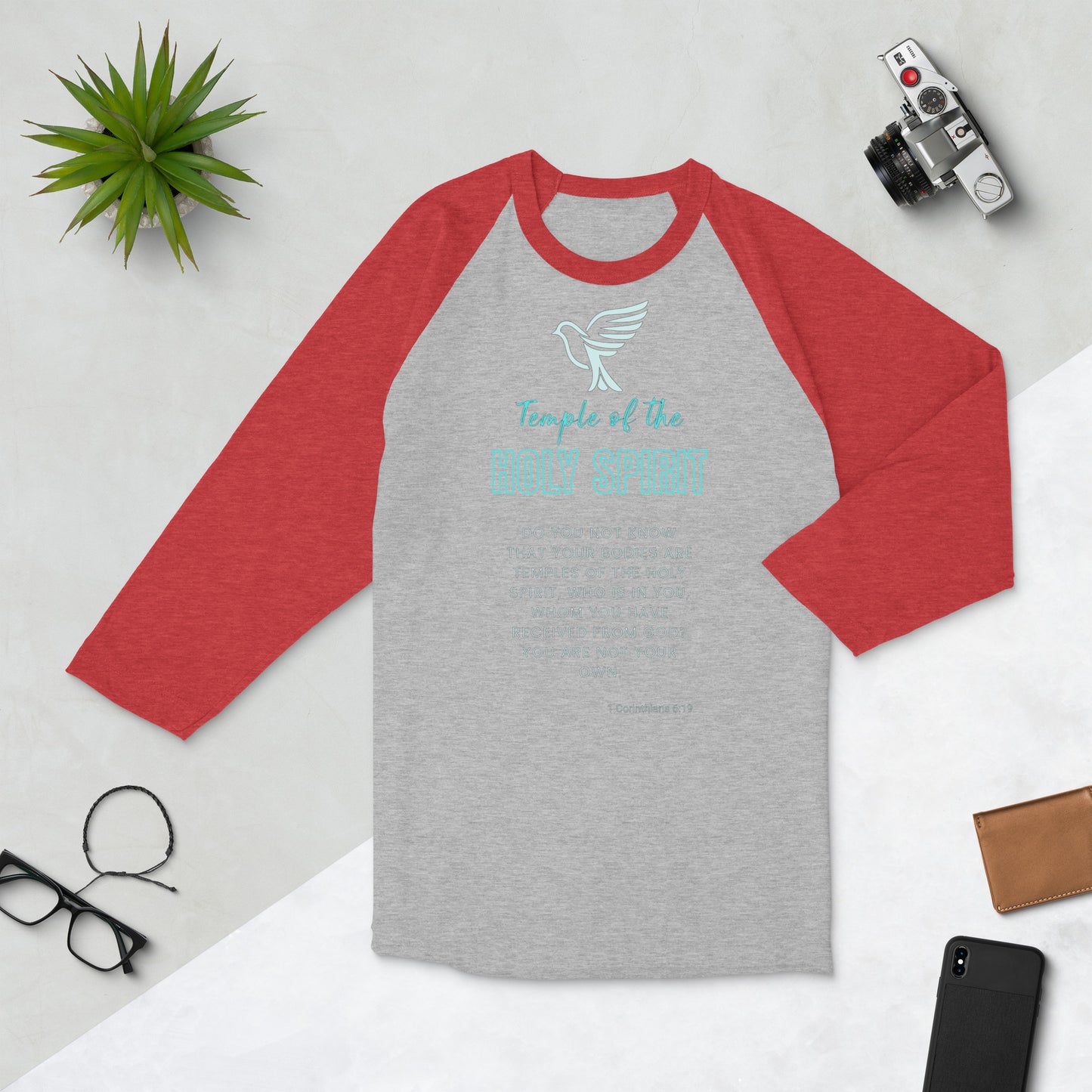 Temple of God 3/4 Sleeve Raglan Shirt