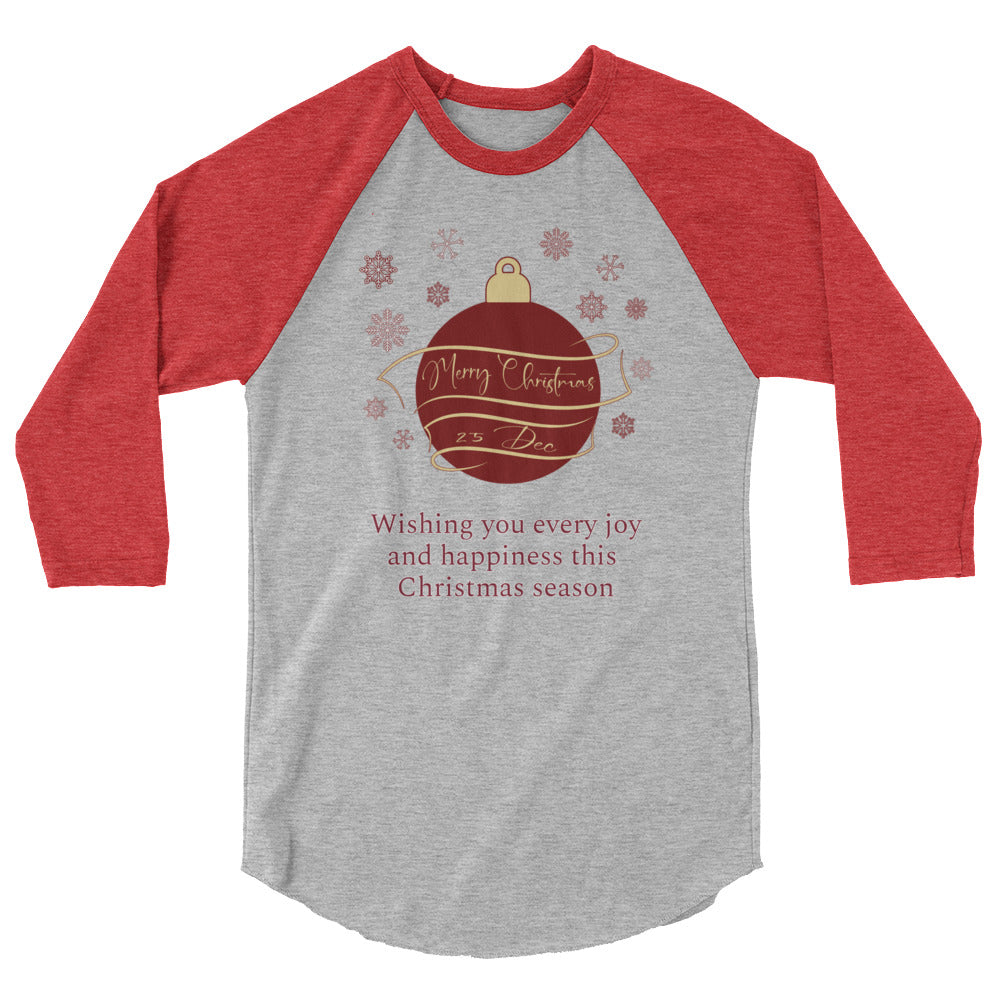 Christmas Ornament 3/4 sleeve raglan shirt
