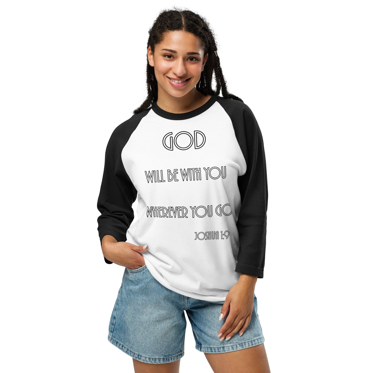 Joshua 1:9 3/4 Sleeve Raglan Shirt
