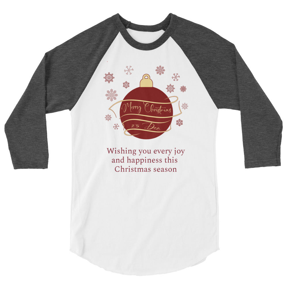 Christmas Ornament 3/4 sleeve raglan shirt