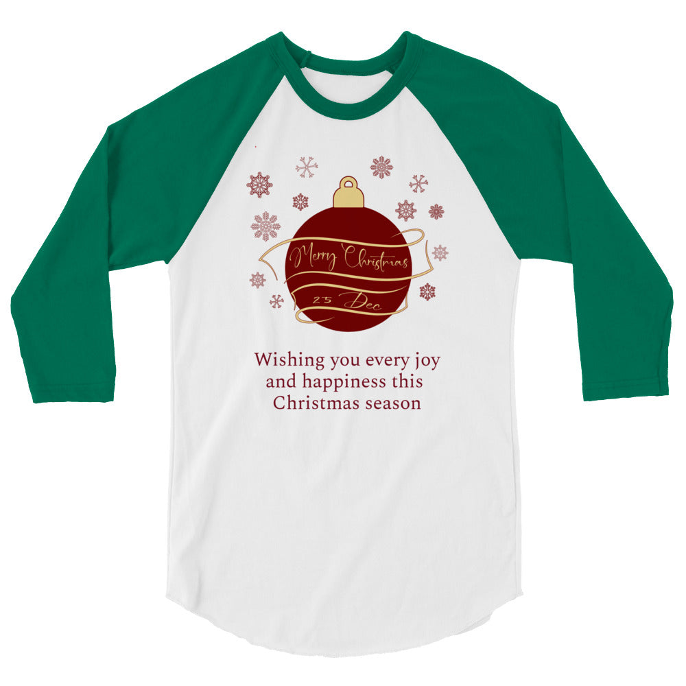 Christmas Ornament 3/4 sleeve raglan shirt