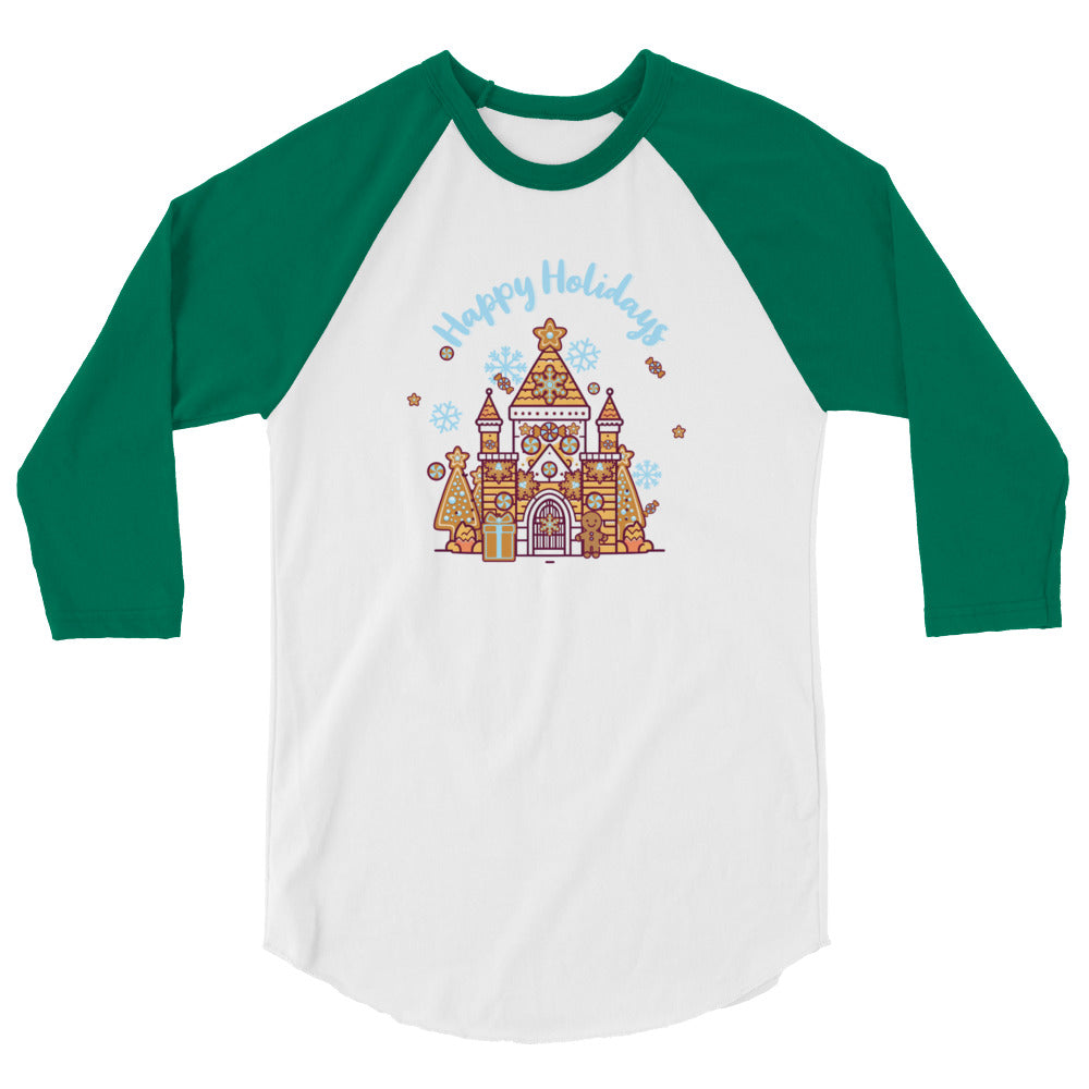 Holiday Gingerbread Castle3/4 sleeve raglan shirt