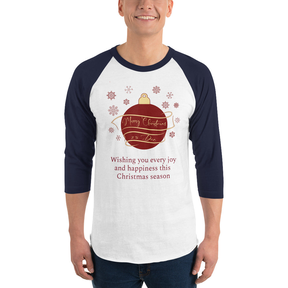 Christmas Ornament 3/4 sleeve raglan shirt