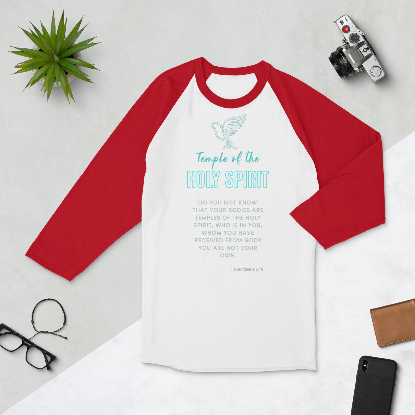 Temple of God 3/4 Sleeve Raglan Shirt