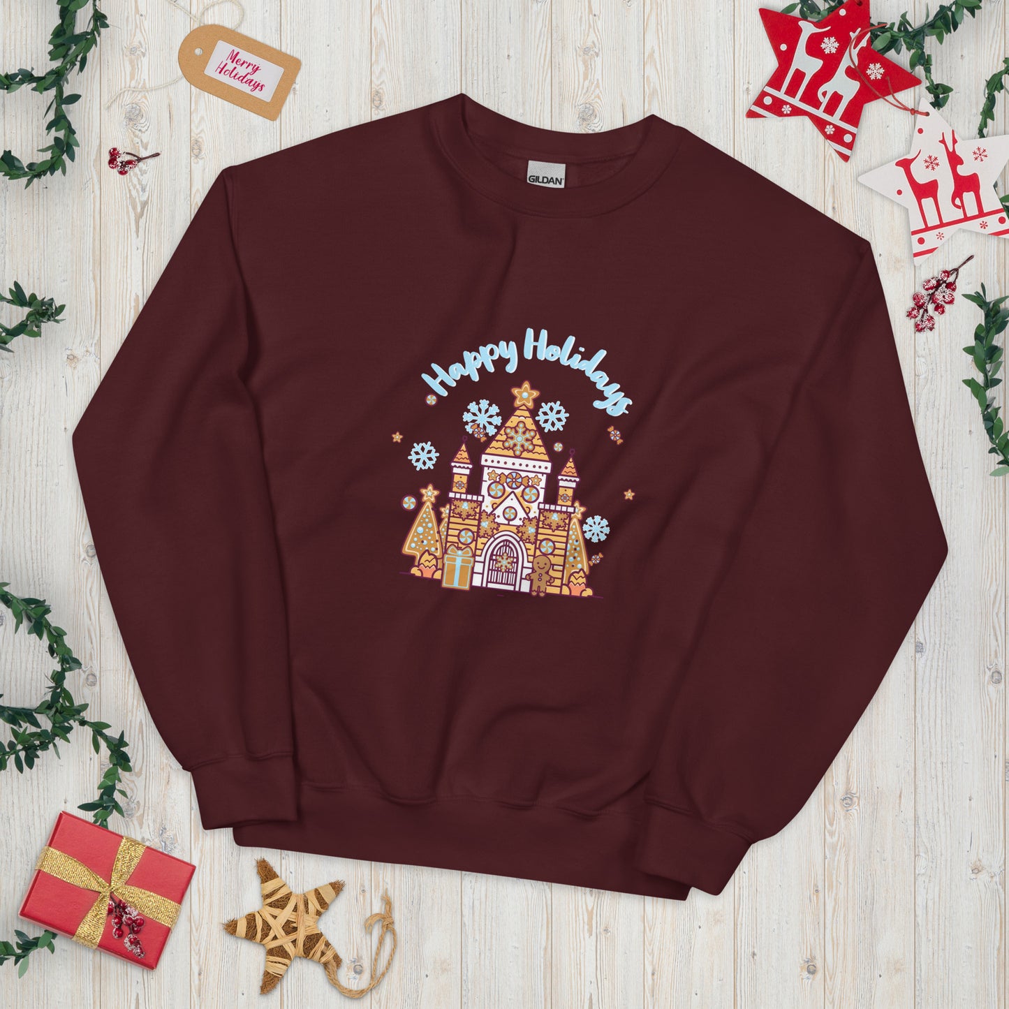 Holiday Gingerbread Castle Unisex Sweatshirt