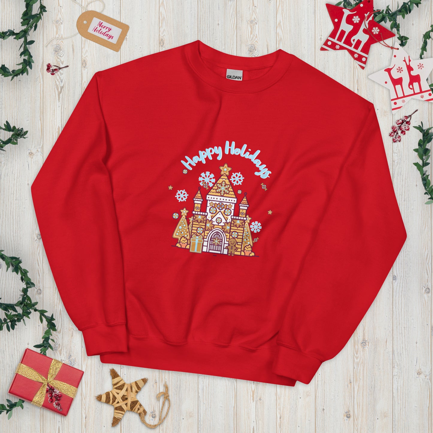 Holiday Gingerbread Castle Unisex Sweatshirt