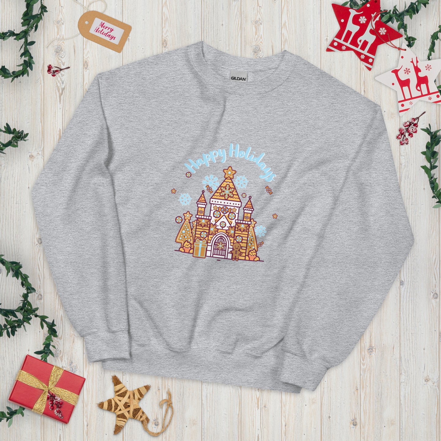 Holiday Gingerbread Castle Unisex Sweatshirt