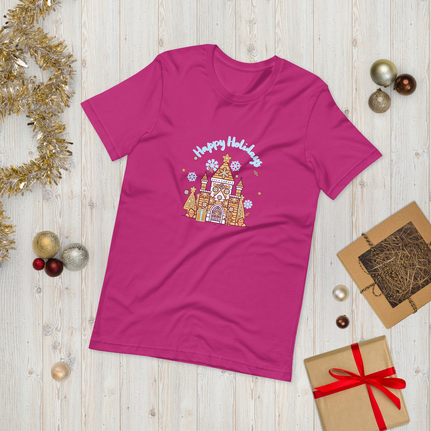 Holiday Gingerbread Castle Unisex t-shirt