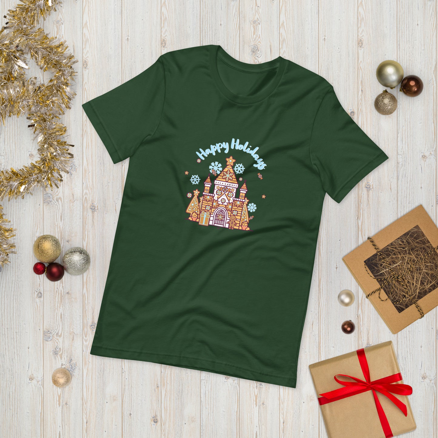Holiday Gingerbread Castle Unisex t-shirt