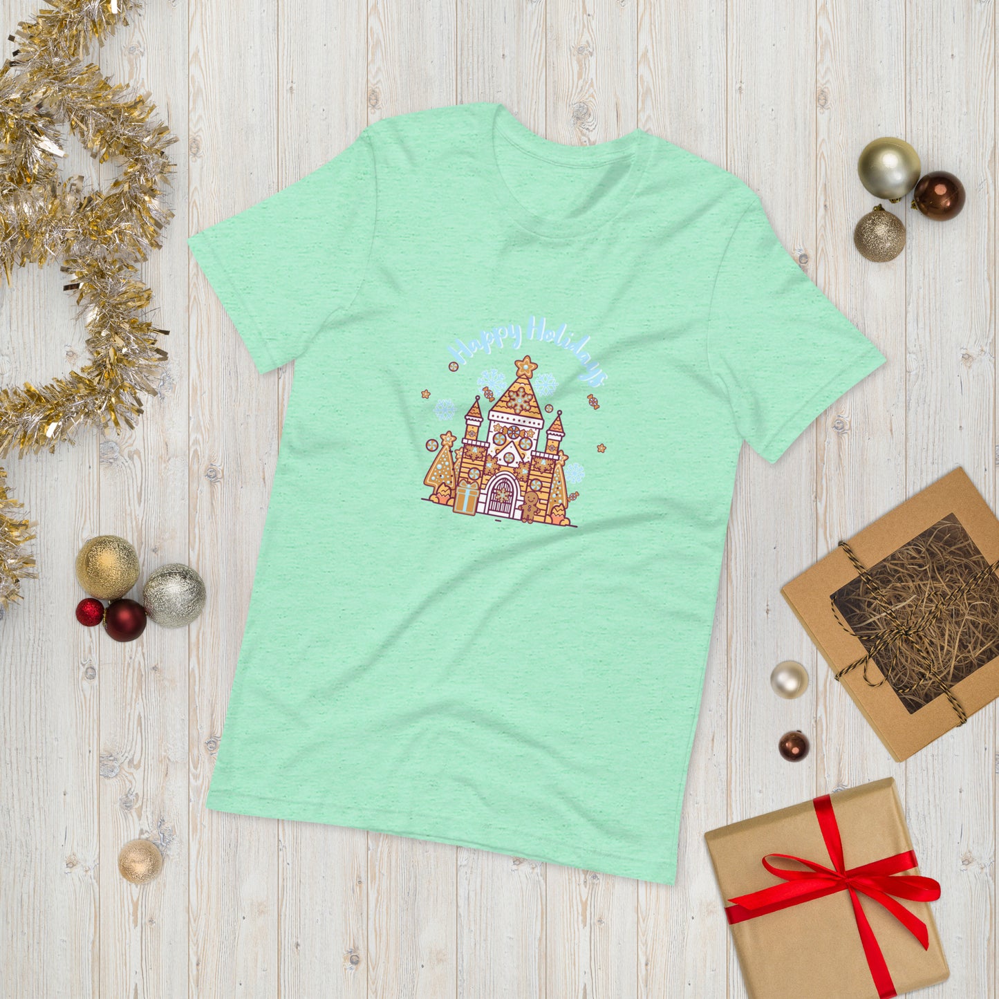 Holiday Gingerbread Castle Unisex t-shirt