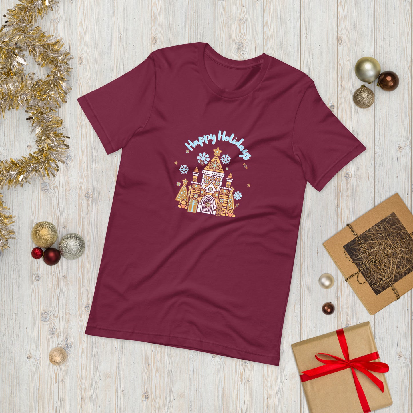 Holiday Gingerbread Castle Unisex t-shirt