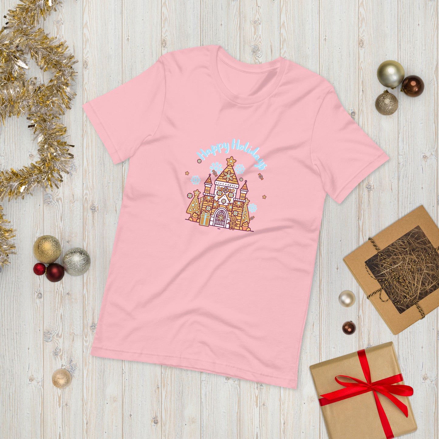 Holiday Gingerbread Castle Unisex t-shirt