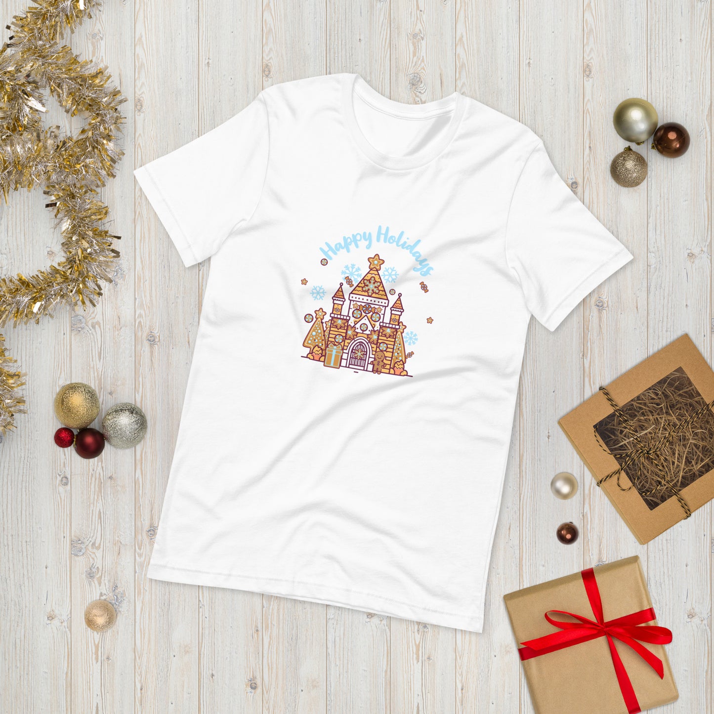 Holiday Gingerbread Castle Unisex t-shirt