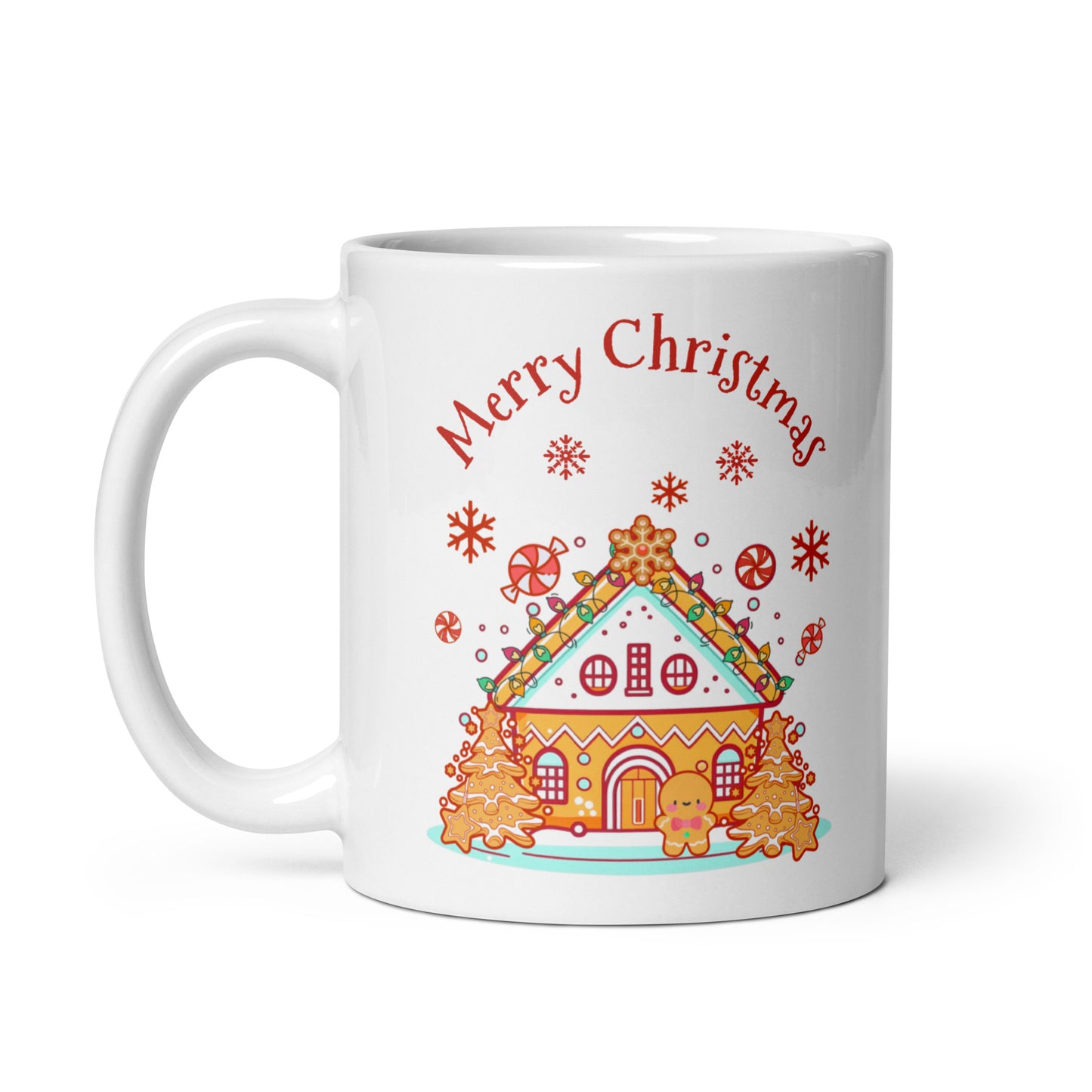Gingerbread House White glossy mug