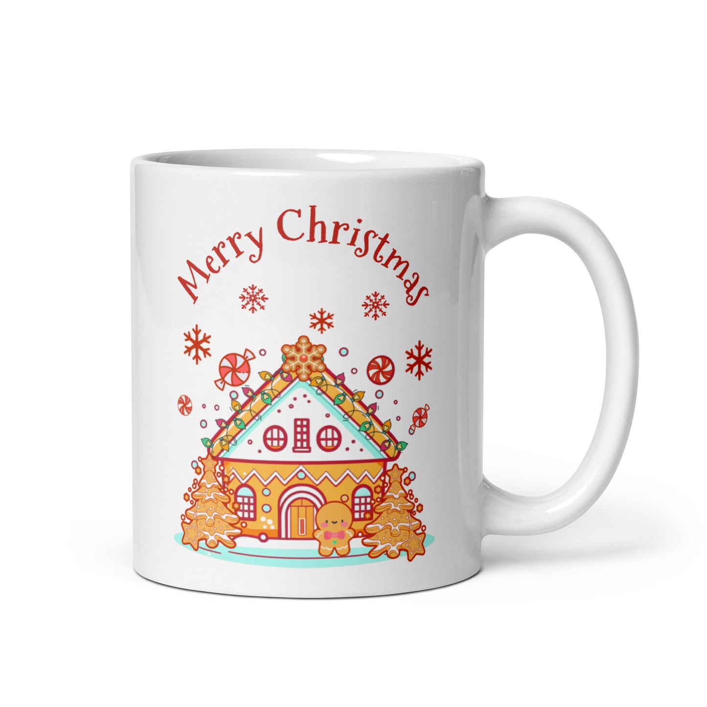 Gingerbread House White glossy mug