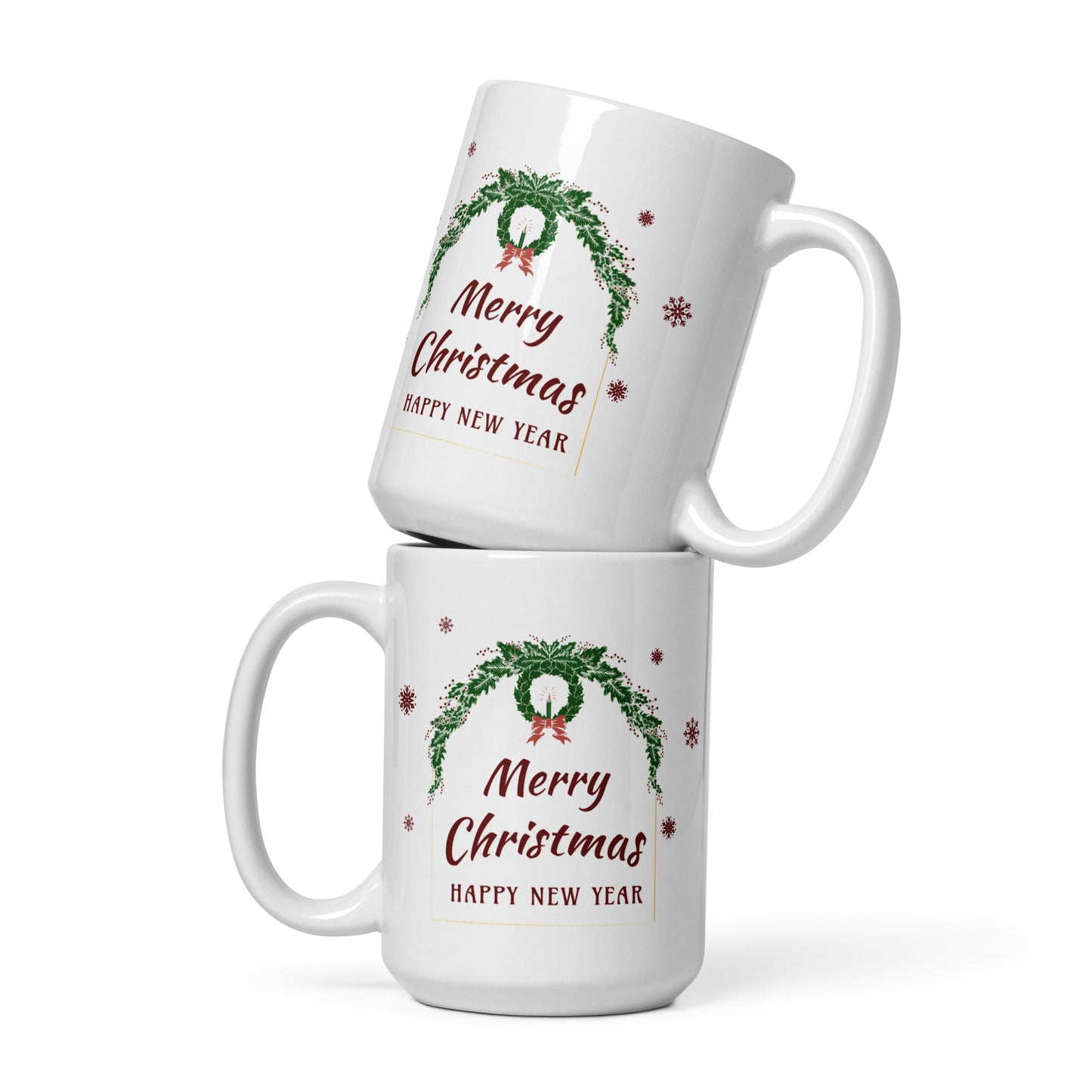 Christmas Greeting White glossy mug