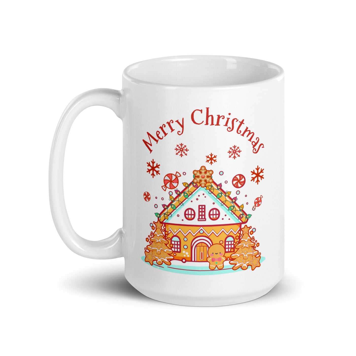 Gingerbread House White glossy mug