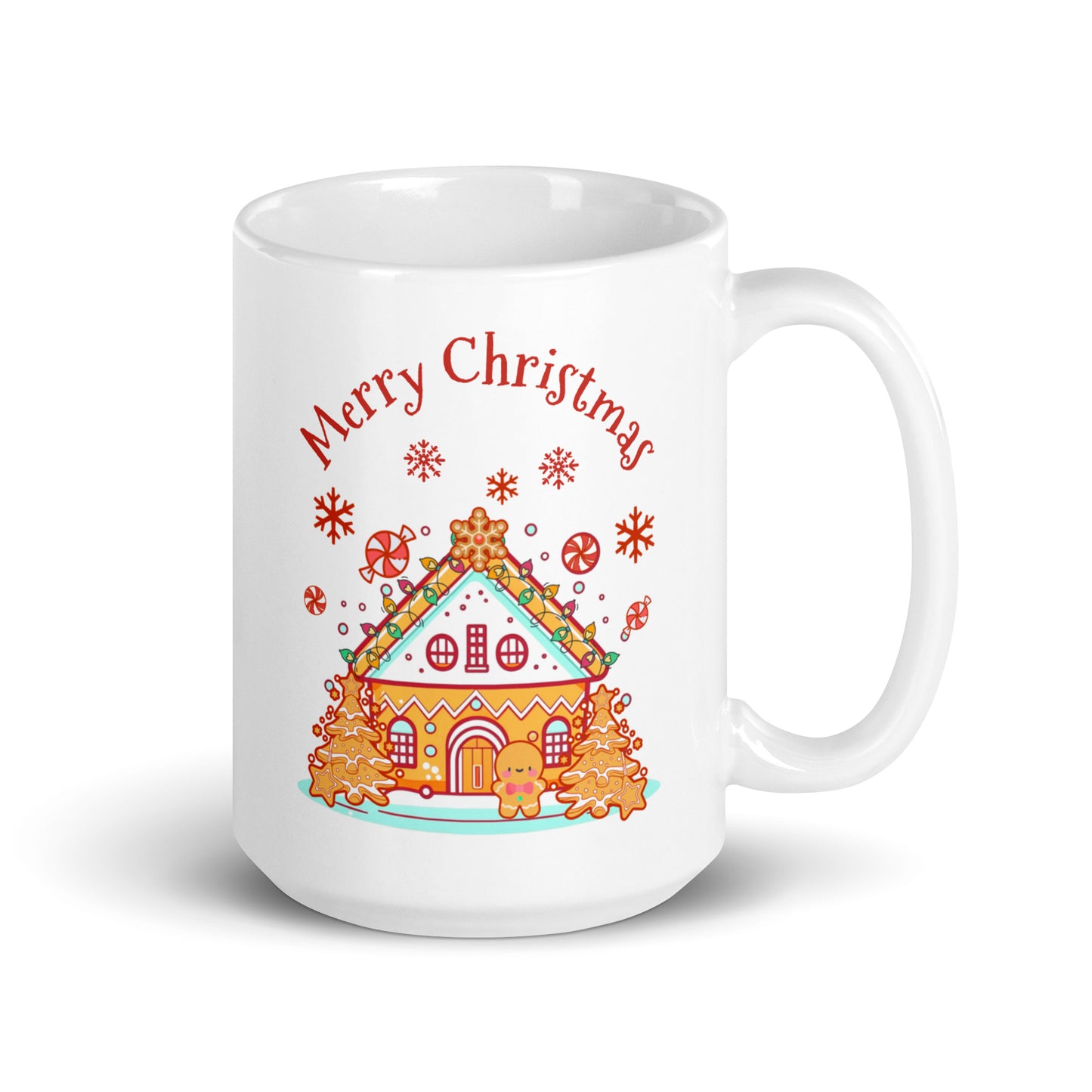 Gingerbread House White glossy mug