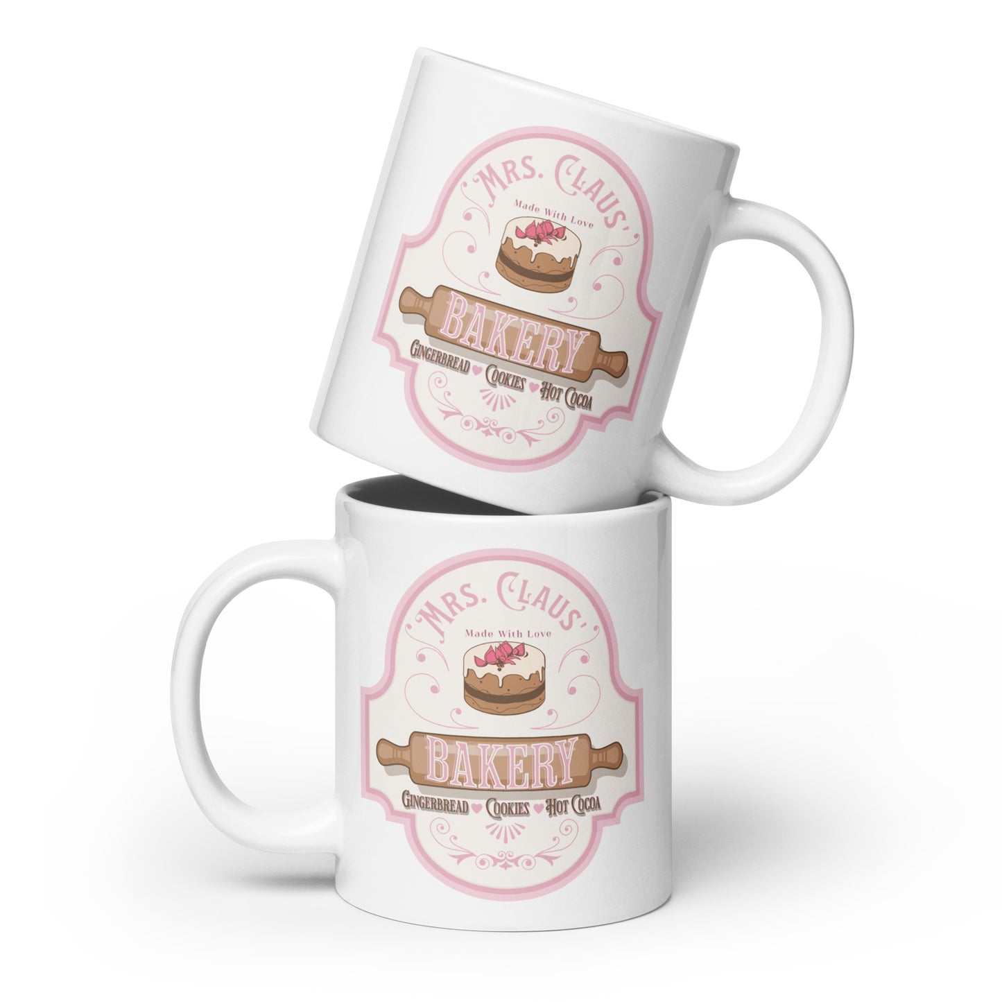 Mrs. Claus' Bakery White glossy mug