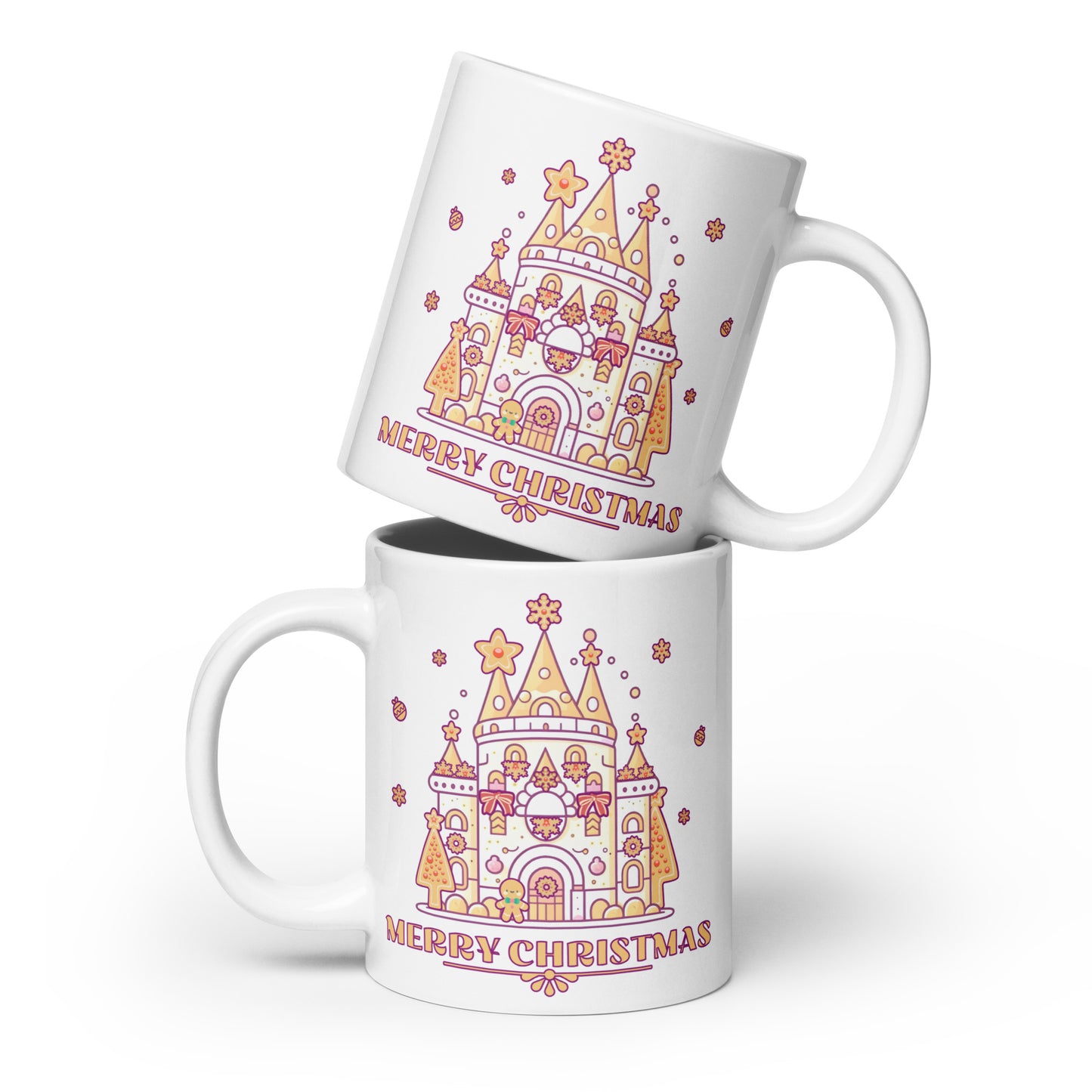 Gingerbread Castle White glossy mug