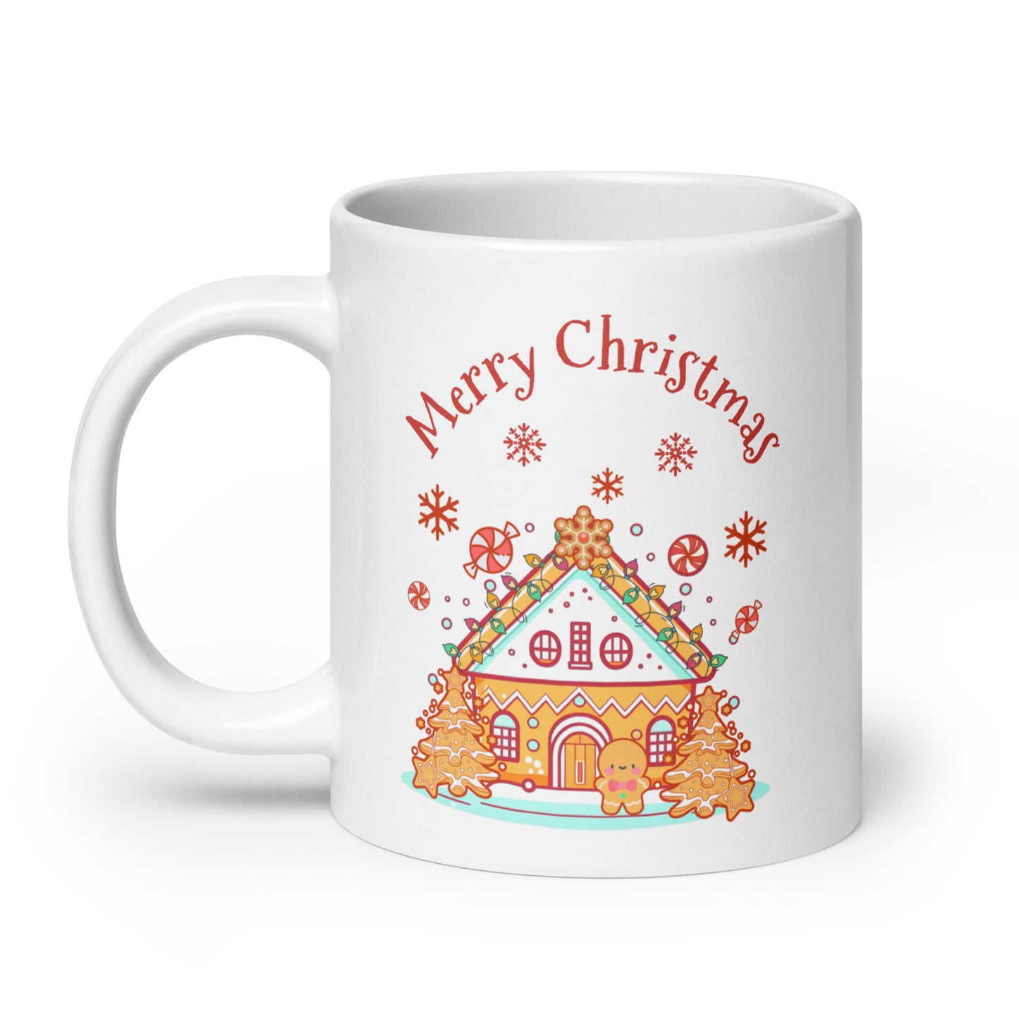 Gingerbread House White glossy mug